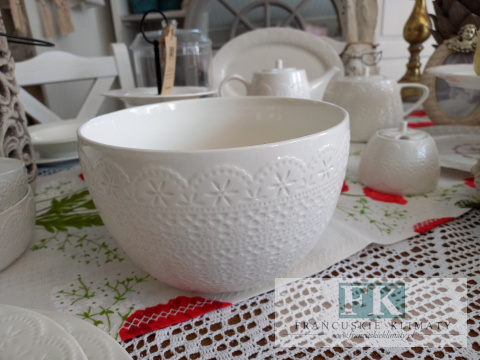 KOLEKCJA KORONKA PEŁNA MISKA śr. 21 cm styl francuski, shabby, vintage