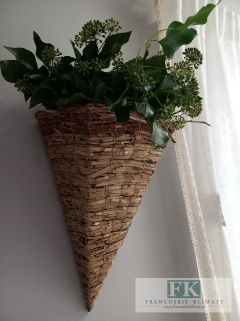 STYLOWY KOSZ ROŻEK osłonka WIKLINA NATURA BOHO 48 cm STYLOWY KOSZ ROŻEK osłonka WIKLINA NATURA BOHO 48 cm